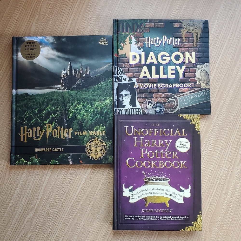 Harry Potter book bundle Film‎ Vault, Diagon Alley scrapbook, and cookbook